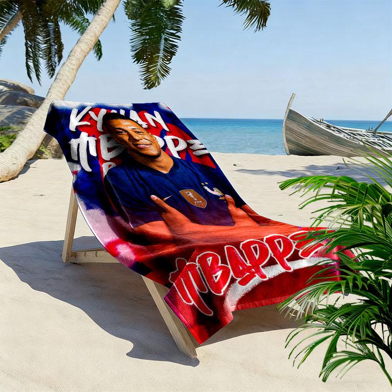 Kylian Mbappé Star Beach Towel, Large Soft Quick Dry Towel for Beach Camping Swimming