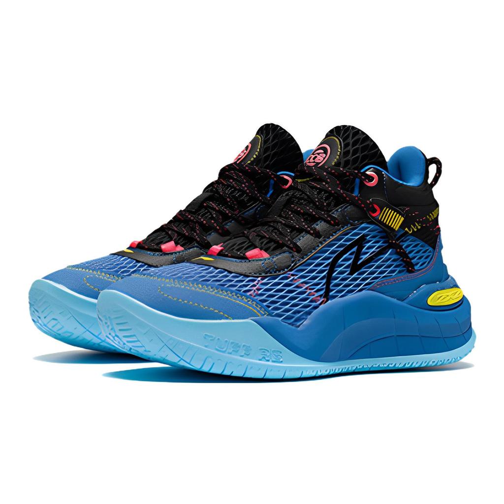 Баскетбольные кроссовки Li Ning Thunder Mid Support Stability Rebound High-Top Детские баскетбольные кроссовки Черный Синий YKBS054-5