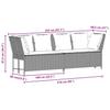 Garden Sofa with Cushions Black Poly Rattan