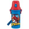 Children's Plastic Water Bottle 480ml One Push Open/Close Antibacterial Child Friendly Lightweight Antibacterial Treatment Made In Japan Spider