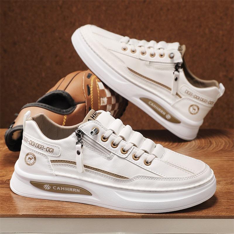 Мужская обувь 2025 новинка высококлассная повседневная обувь на платформе, трендовая обувь, удобная, универсальная белая обувь