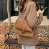 2025 Korean Version Women's Bag Autumn and Winter New Retro Temperament Suede Shoulder Underarm Bag Casual Small Square Bag Messenger Bag