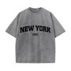 Ретро-стираная винтажная футболка New York 199X Футболка с принтом для парной моды Спортивная футболка Harajuku Повседневная хлопковая свободная уличная футболка