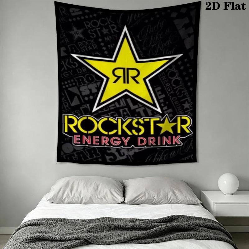Rockstar Energy Wall Tapestry Aesthetic Wall Hanging Printed Fabric Blanket Decorative Tapestries for Bedroom Living Room Home Decor