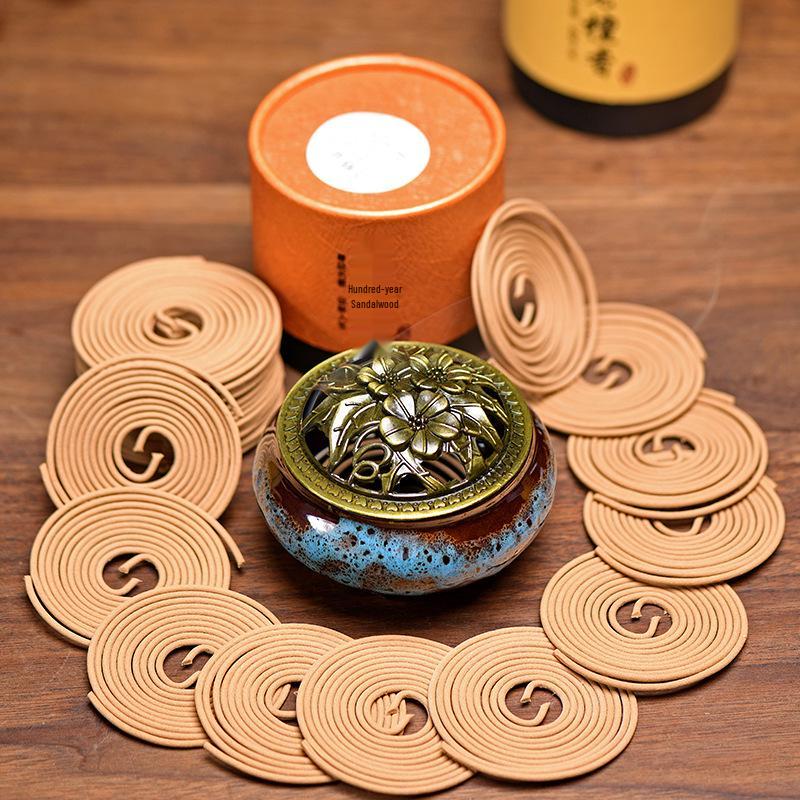 Heaven & Earth 4-Hour Coil Incense: Laoshan Sandalwood & Agarwood Aroma Diffuser for Indoor Spaces