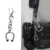 Punk Charm Horseshoe Clip Keychain Korean Geometric Backpack Pendant Goth Accessories Keychains Grunge Rock Jewelry