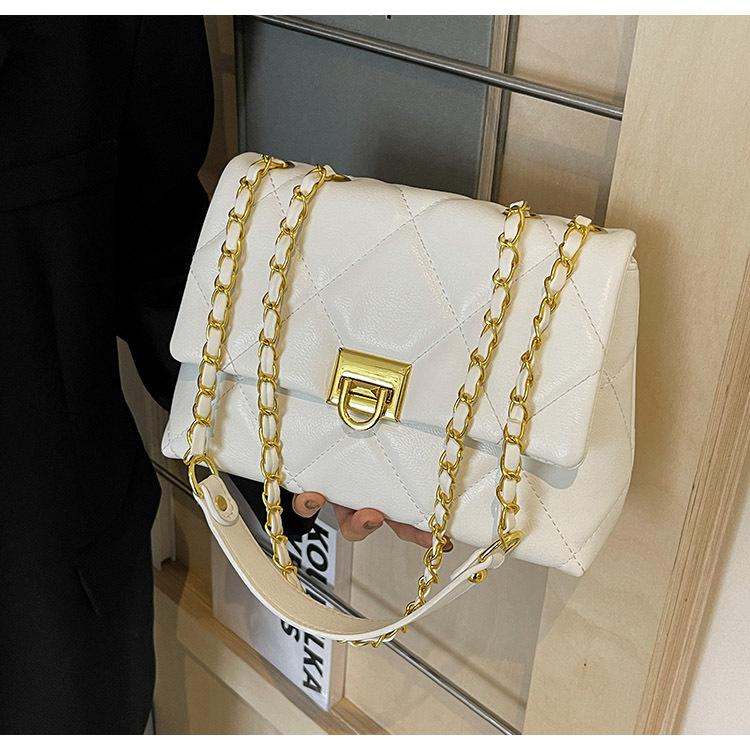 2025 высококачественная темпераментная ромбовидная сумка женская новая весенняя модная сумка-цепочка текстурная однотонная сумка через плечо