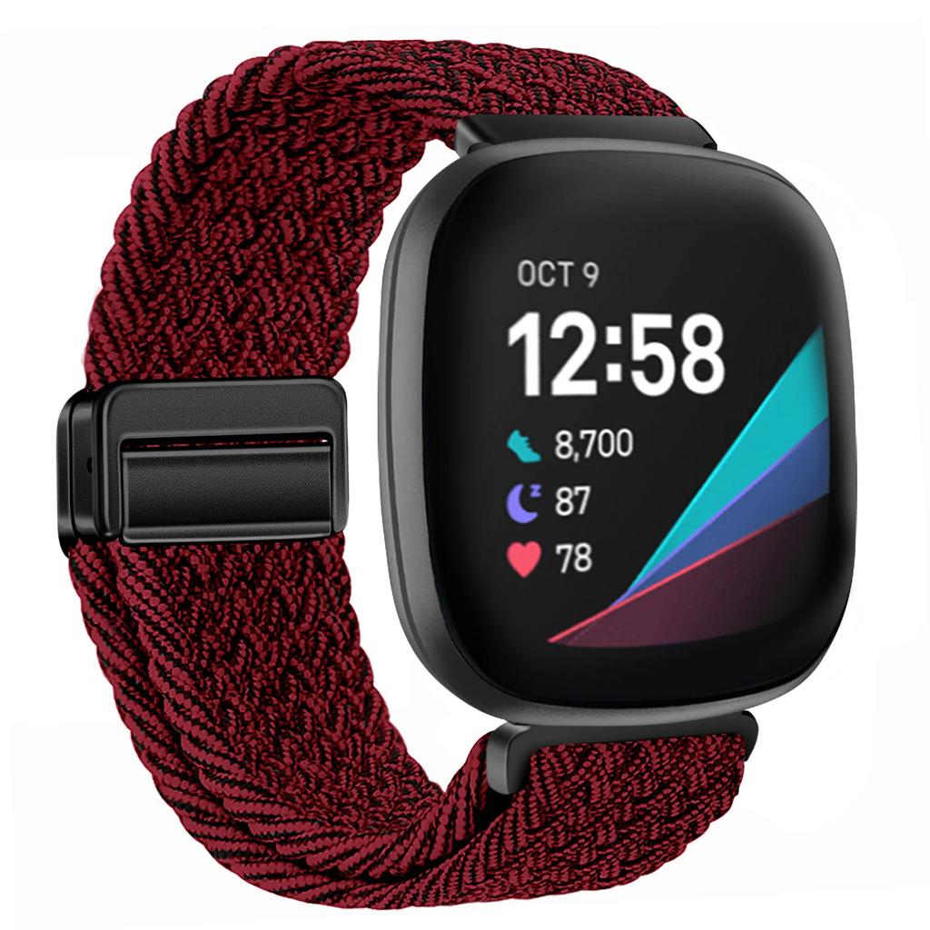 Магнитный браслет-застежка для Fitbit Sense 2/1 Нейлоновый ремешок-петля Correa для умных часов Fitbit Versa 4 3 Дышащий ремешок на запястье