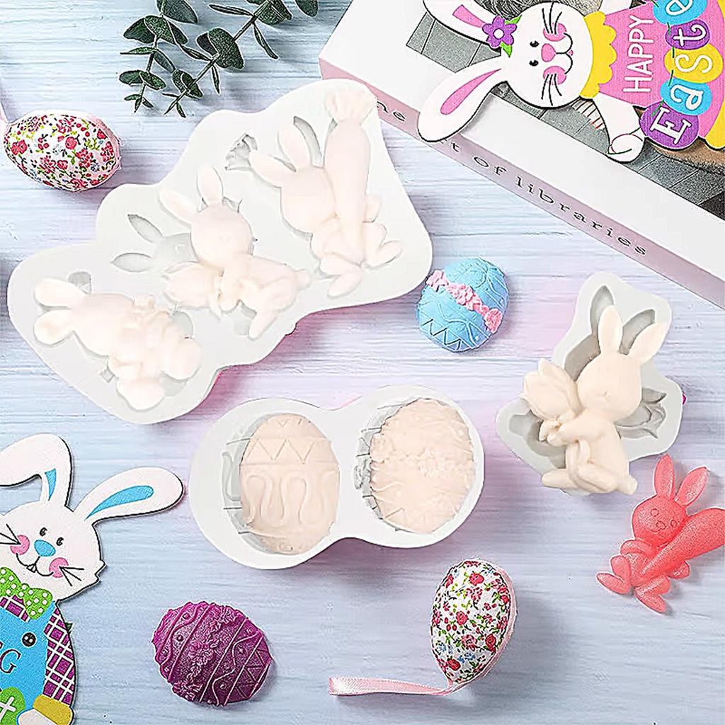 1pc Diy Easter Cookie Biscuit Mold Cartoon Bunny Egg Cookie Cutters 3d Rabbit Baking Fondant Mold Stamp Cake Decorating Tools