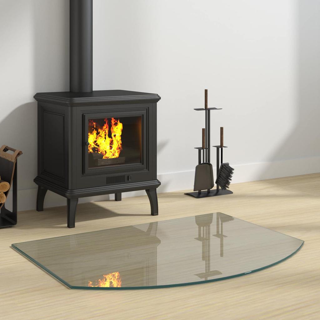 Fireplace Glass Panel Transparent 80 x 60 cm Glass