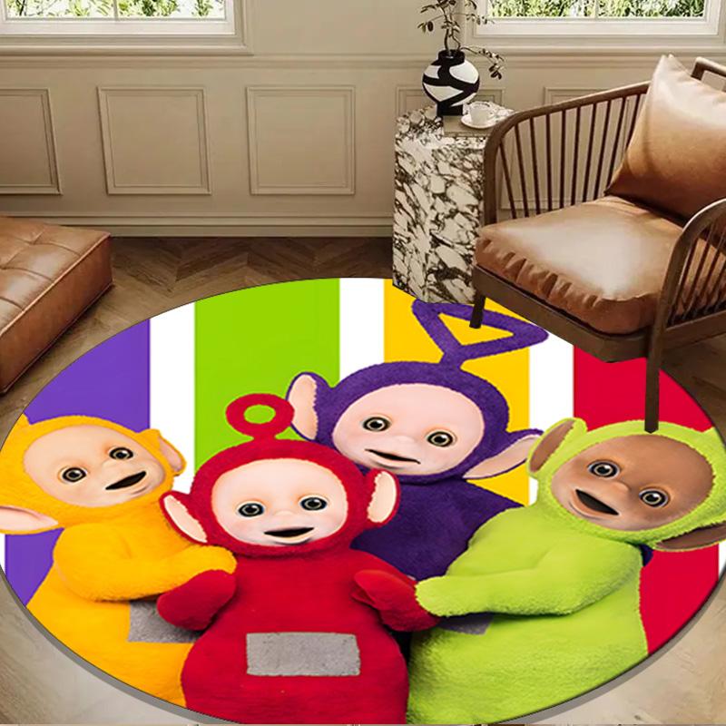 Tele-tubbies Celebration Round Rug for Livingroom,Bedroom, Palyroom, Chair Rug, Area rug, Circle Carpet, Large Size Fan Christmas gift