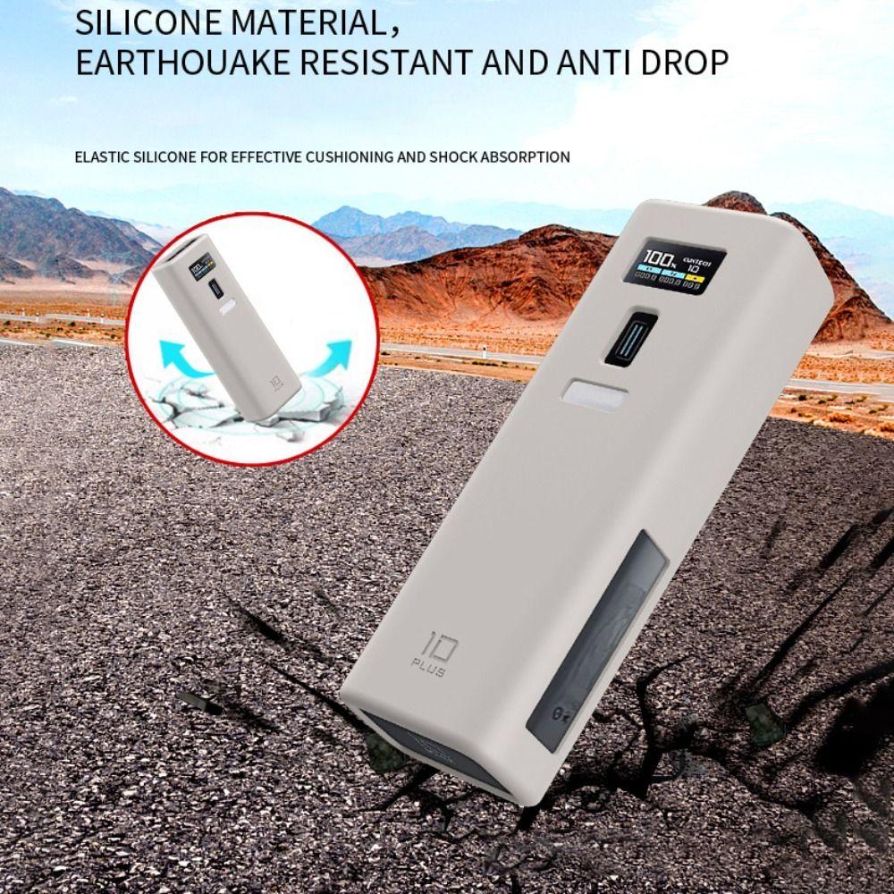 Shockproof Silicone Case Dustproof Carrying Case for CUKTECH No.10 Power Bank Plus 15000mAh Travel