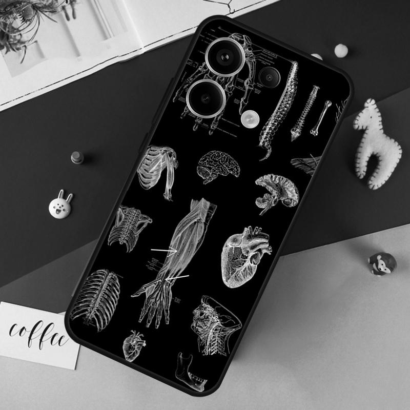 Human Anatomy Case For Xiaomi Redmi Note 12 11 10 9 8 13 Pro Plus 12S 11S 10S 9S 10A 9C 10C 12C 13C Cover