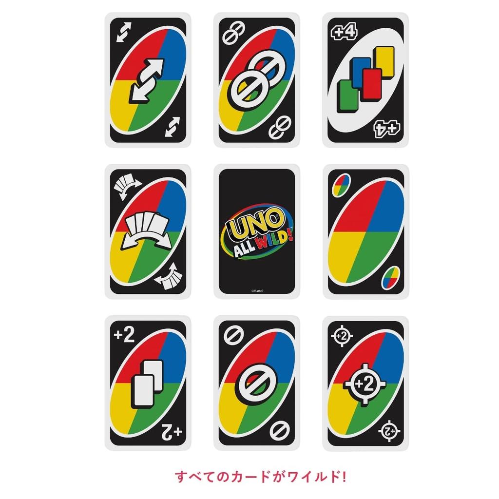 Mattel Games UNO All Wild Card Game Party Game for Players Ages HHL33 2-10 7+