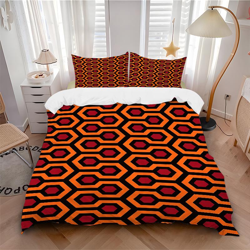 Abstract Hexagonal Print 3Pcs Bedding Setduvet Cover With 2 Bedropillowcase Home Birthday Gift