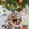 Yousheng 3D Animal Christmas Decoration Clear Plastic Xmas Ball Hanging Ornaments with Sparkling Star Accents for Winter Holiday Tree Decor