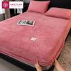 Winter Warm Plush Fitted Sheet Elastic Mattress Cover Fluffy Velvet Fleece Bed Linen Couple Thermal Double Bed King Size