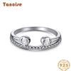 Tancise Women Classic 925 Sterling Silver  Zircon Ring Ladies Jewelry Wedding Promise Party Gift