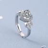 925 Sterling Silver Zircon Heart Finger Rings for Women Girls Wedding Party Classic Jewelry Gift Kfdka