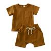 Toddler Kids Baby Boy Girl 2PCS Clothes Set Short Sleeve Tops T-shirt Short Pants Outfits