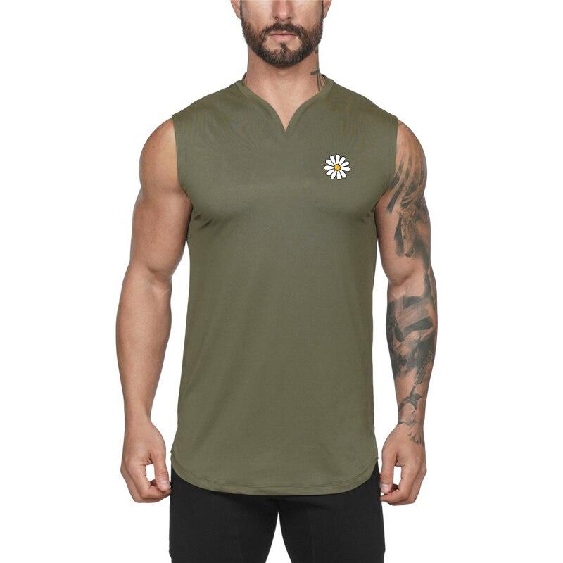 Bodybuilding Fashion V-neck Tank Top Men Gyms Jogging-clothing Stringer Fitness Gyms Shirt Muscleguys Workout Vest