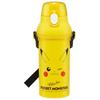 Skater Children's Water Bottle, 480ml, Direct Drinking, Plastic, One-Touch Operation, Dishwasher Safe, Made In Japan, Pokemon Pikachu Face 23, Boys an