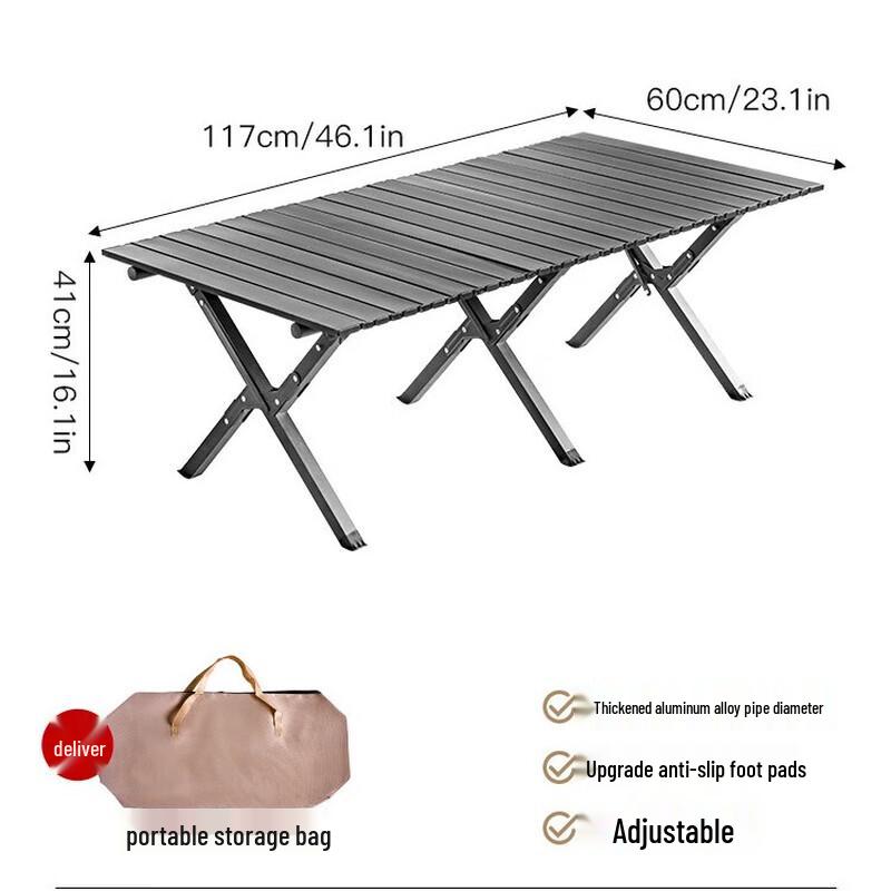 OEING Portable Aluminum Alloy Folding Camping Table