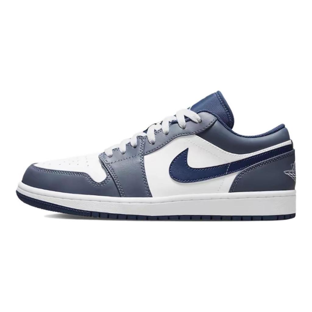 Jordan Air Jordan 1 Износостойкие Низкие Винтажные Баскетбольные Кроссовки Мужские Бежевый Белый Красный 553558-414(Team80-S-BOX)