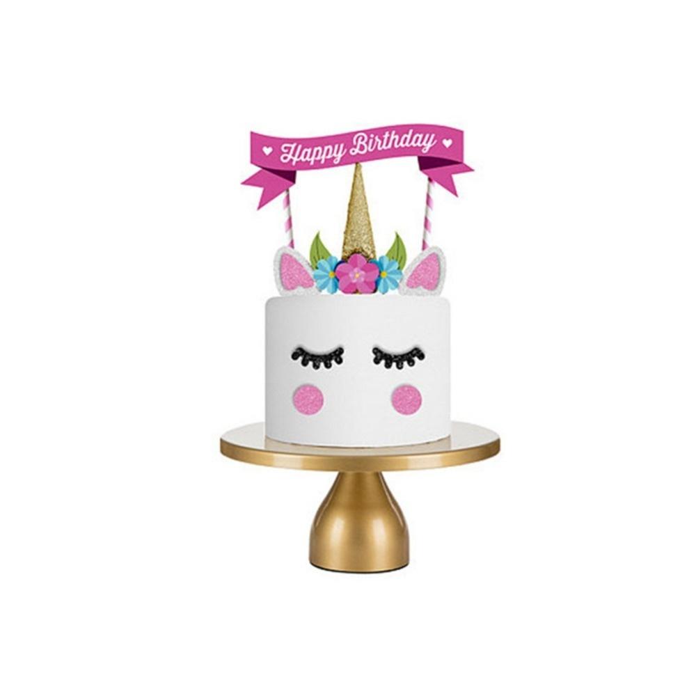 Симпатичные флажки для торта с единорогом, декор для торта, инструмент для украшения дня рождения, поставки с днем ​​рождения