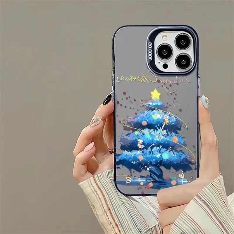 Новая Елка Новый Год Подарок Чехол для Телефона Для iPhone 15 14 11 12 13 Pro Max X XS XR 8 7 14 Plus Защита Камеры Покрытие Обложка