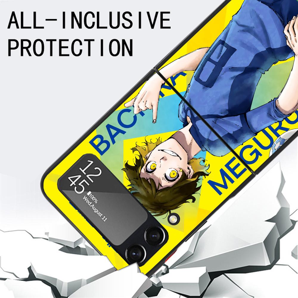 Hot Anime Blue Lock Phone Case For Samsung Galaxy Z Flip3 Flip4 Flip5 Flip6 Flip7 For Z Flip 7 6 5 4 3 5G Hard Folding Cover Gal