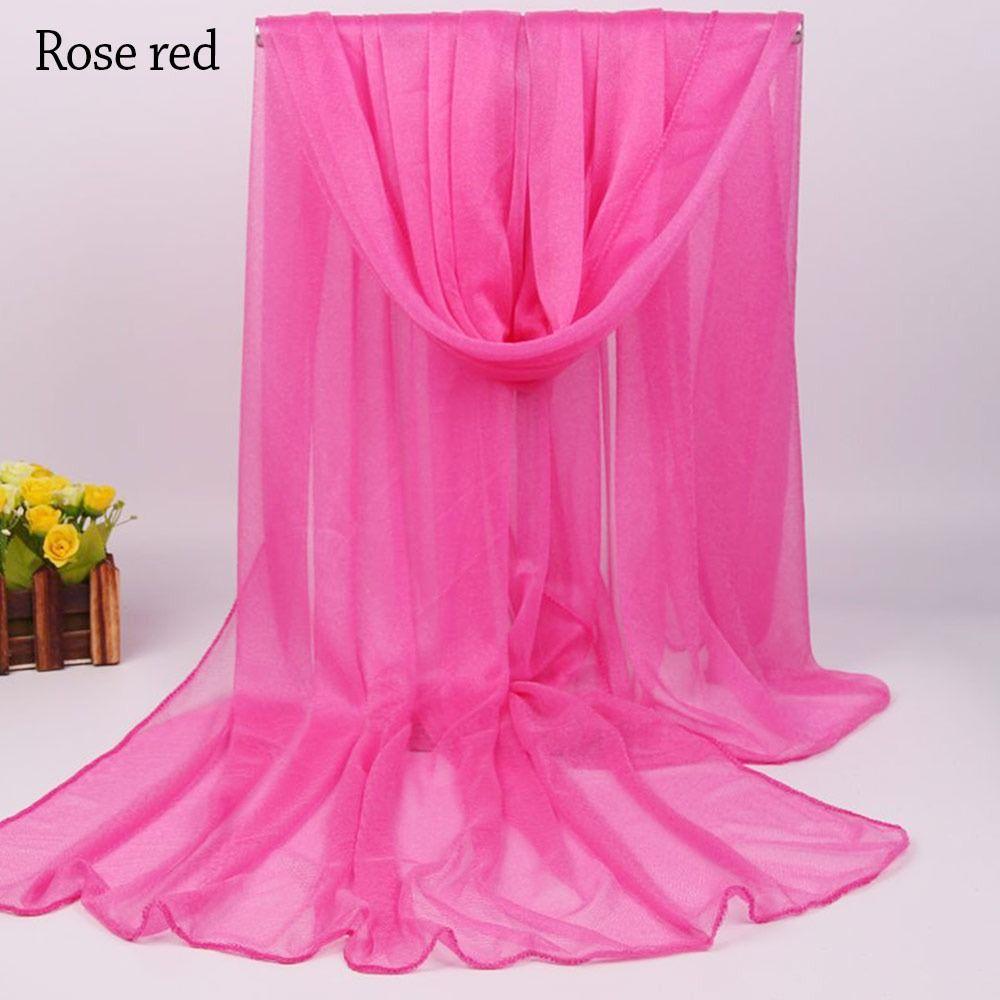 Soft Silk Scarf Breathable Sheer Wrap Summer Bandana for Women
