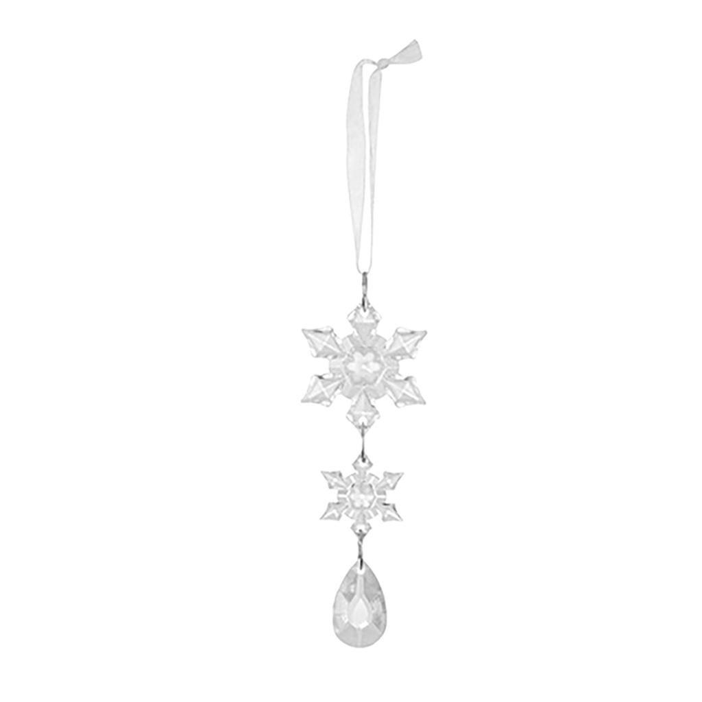 18 Pcs Crystal Xmas Ornament Clear Acrylic Snowflake Icicle Hanging Decoration for Holiday Party Transparent