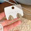 Trendy simple opal Ruyi earrings light luxury niche design exquisite earrings personalized high-end earrings