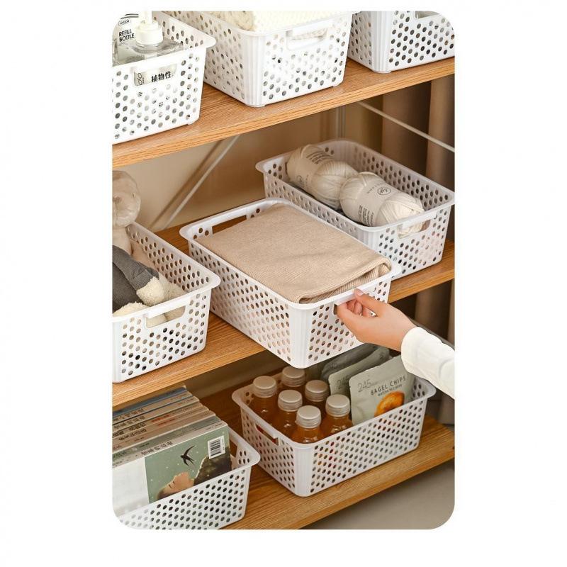 Multi-purpose Household Hollow Storage Basket Miscellaneous Toys Cosmetics Desktop Minimalist Plastic Storage Basket Kitchen Seasoning Sorting Box