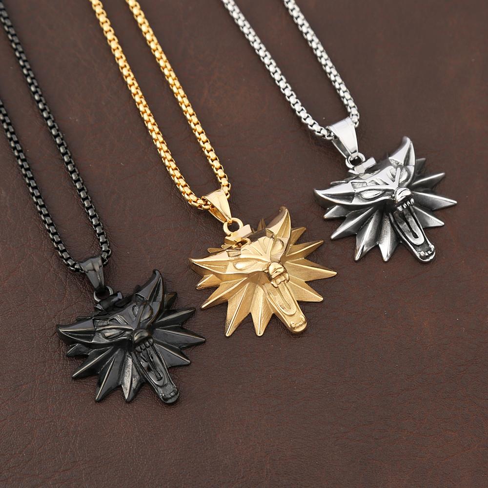 Винтажный кулон из нержавеющей стали в виде головы волка, панк, хип-хоп, Геральт из Ривии, славянские викинги, ожерелья для мужчин и женщин, ювелирные изделия