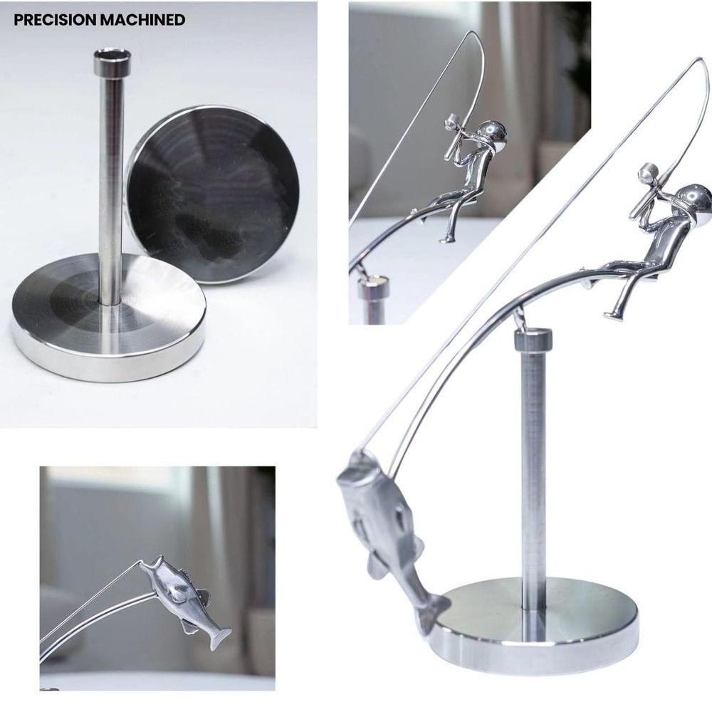 Metal The Fisherman Balancing Sculpture Kinetic Balance Art Statue  for Home & Office Decor