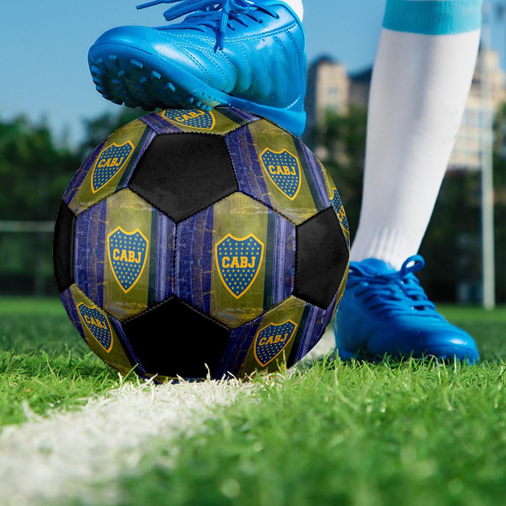 Футбольный мяч Boca Juniors, разноцветный, подходит для всех возрастов, машинная строчка, материал ПВХ, соревновательного уровня, прочный и с высоким отскоком