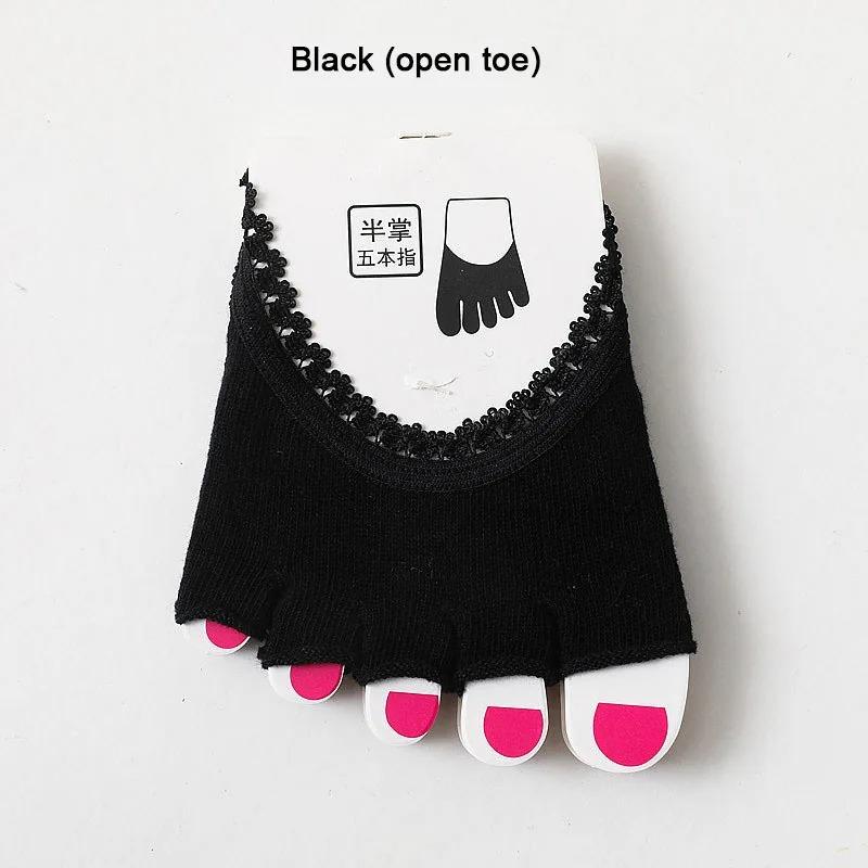 1 Pair Five Toes Forefoot Pads Women's High Heels Wear Half Socks Comfortable Lace Invisible Socks Foot Pain Care Products