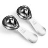 RIBNTAK Short-Handled Coffee Spoon Set, 2-Piece (30ml30ml) Stainless Steel Measuring Spoons for Coffee Powder, Sugar, Grains, and More. Suitable for
