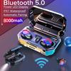 9D HiFi Bluetooth 5.0 CVC8.0 Noise Reduction Stereo Wireless TWS Bluetooth Headset LED Display Headset Waterproof Dual Headphones with Power Bank