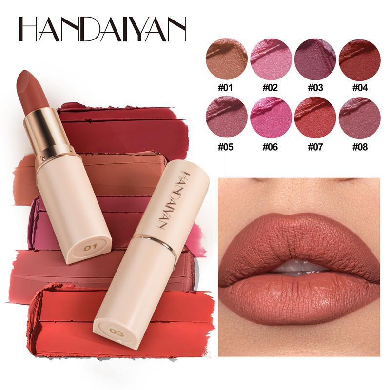 HANDAIYAN 8 Nude Velvet Lipstick Sexy Charm Texture Lipstick Водостойкая антипригарная матовая помада для губ