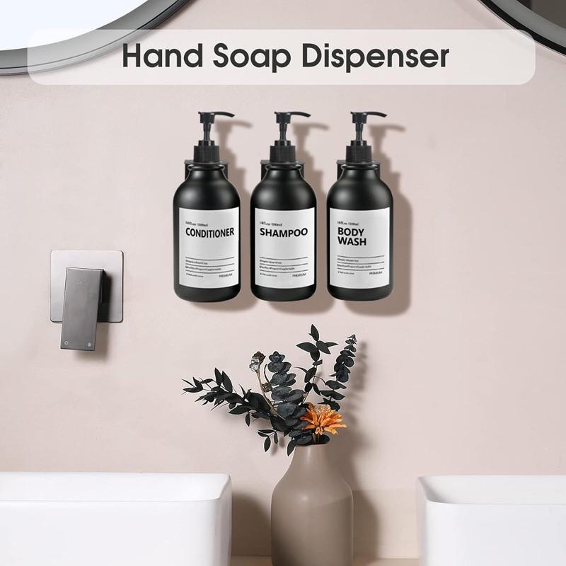 500 мл матовый черный флакон лосьона многоразового использования шампунь кондиционер гель для тела контейнер с этикеткой/стойка/поднос для ванной кухни