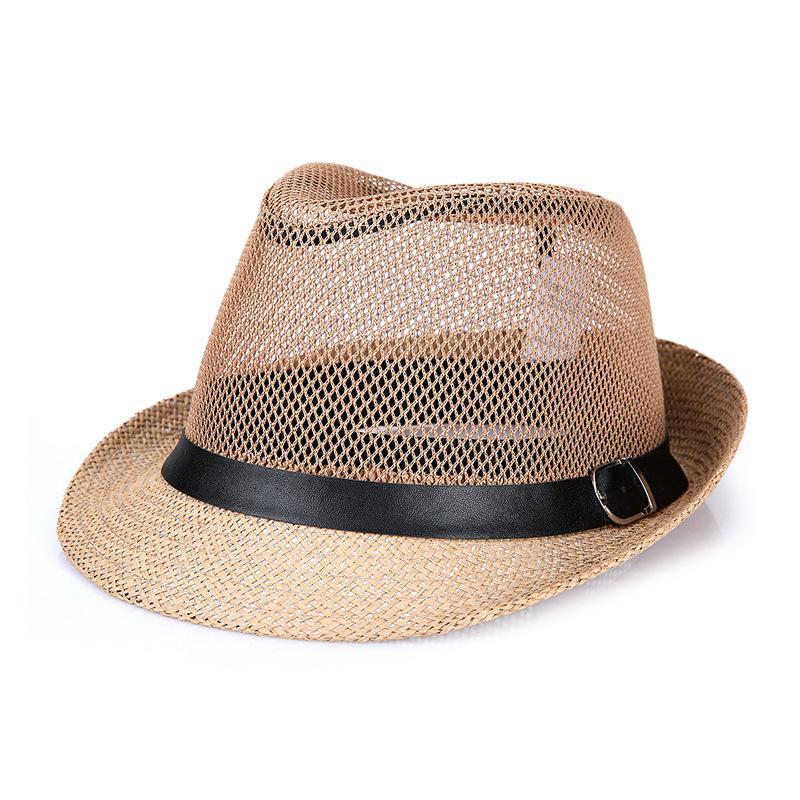 Hat Men's middle-aged and elderly summer linen sun hat Top hat Sunscreen hat Outdoor straw hat