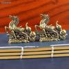 Brass "Horse To Success" Figurine - Feng Shui Wealth Statue With Gourd  Coins For Home Office Decor