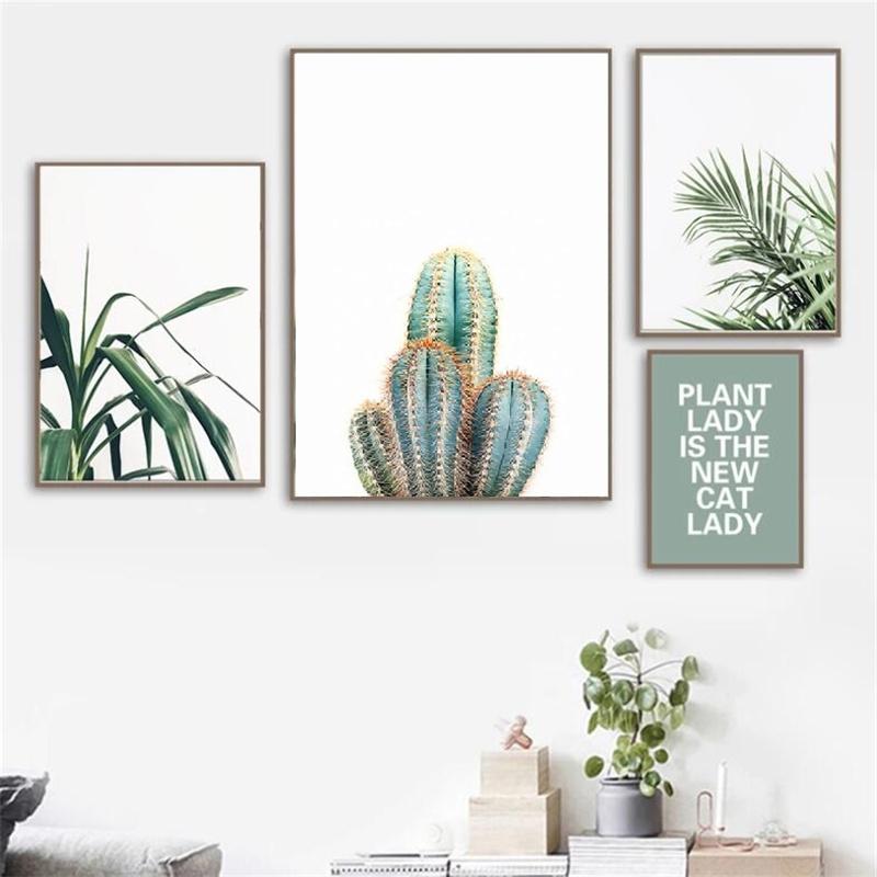 Белый тюльпан, зеленые суккуленты, алоэ монстера, растение, художественный плакат на скандинавскую тему, живопись на холсте и настенные панно для декора гостиной