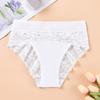 Women Underpants High Waist Hollow Out Lace Soft Breathable Anti-septic Stretchy Moisture-wicking Flower Embroidery Mesh Lady Panties Briefs