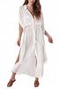 Long Pareo Dress Beach Shirt White Summer