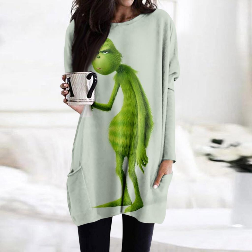 Женская футболка и весенне-осенние топы с круглым вырезом, длинными рукавами и карманным принтом стандартного кроя