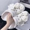 8 шт. Набор DIY Цветов для Шармов на Обувь Цветочные Отверстия Пряжки для Обуви Аксессуары для Обуви 3D Цветочный Букет Костяной Белый Отверстия Клипсы для Обуви Декор